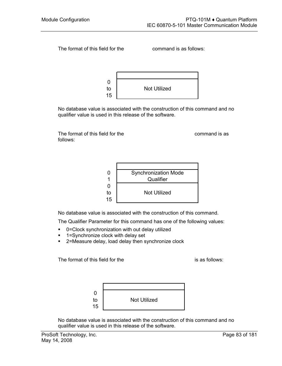 Read command, Clock synchronization, Test command | ProSoft Technology PTQ-101M User Manual | Page 83 / 181