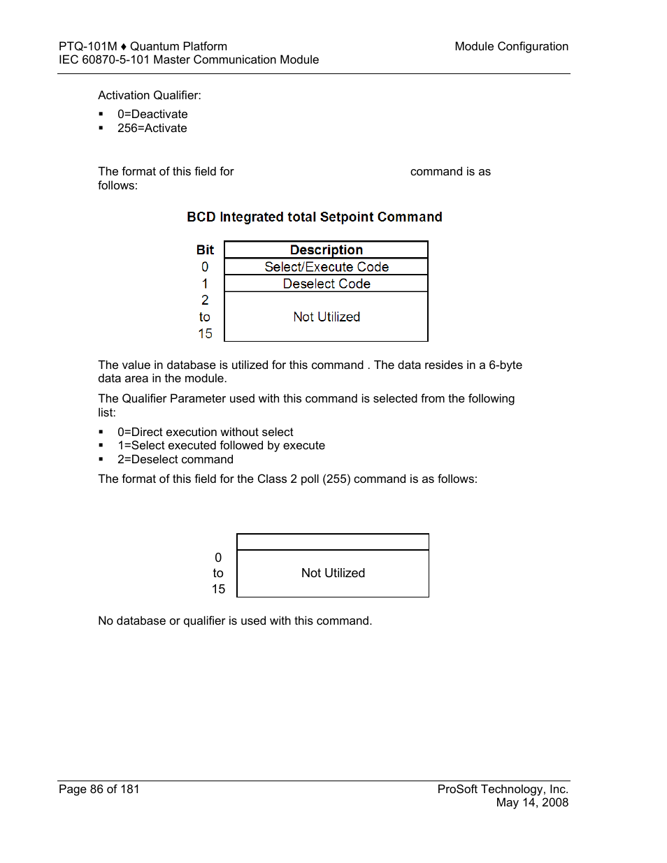 Bcd integrated setpoint | ProSoft Technology PTQ-101M User Manual | Page 86 / 181