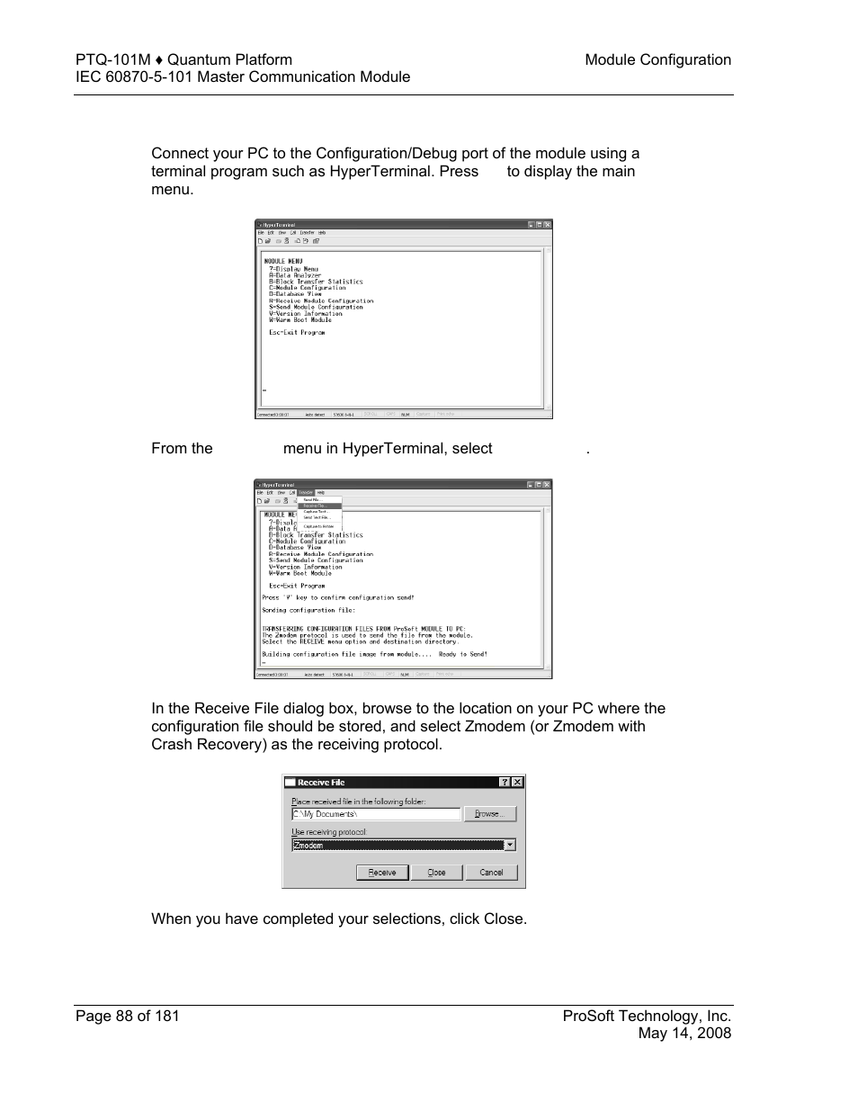 Transferring the configuration file to your pc | ProSoft Technology PTQ-101M User Manual | Page 88 / 181