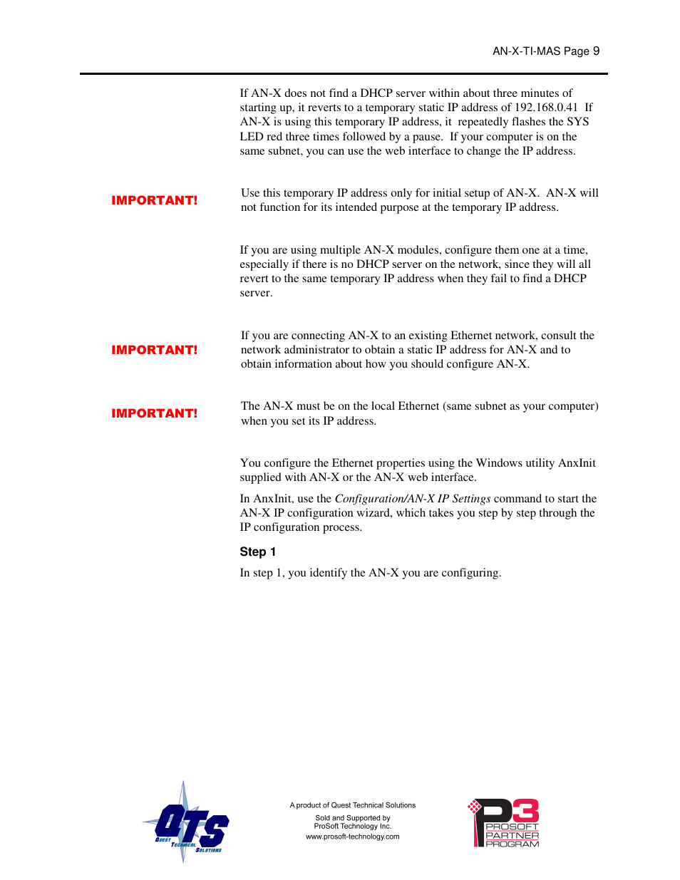ProSoft Technology AN-X-TI User Manual | Page 13 / 73