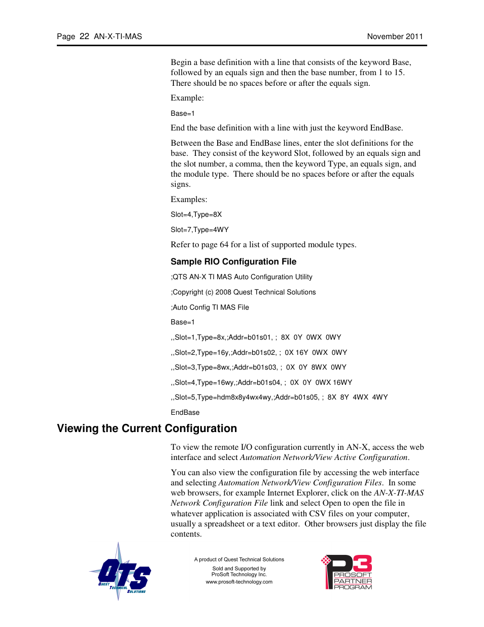 Viewing the current configuration | ProSoft Technology AN-X-TI User Manual | Page 26 / 73