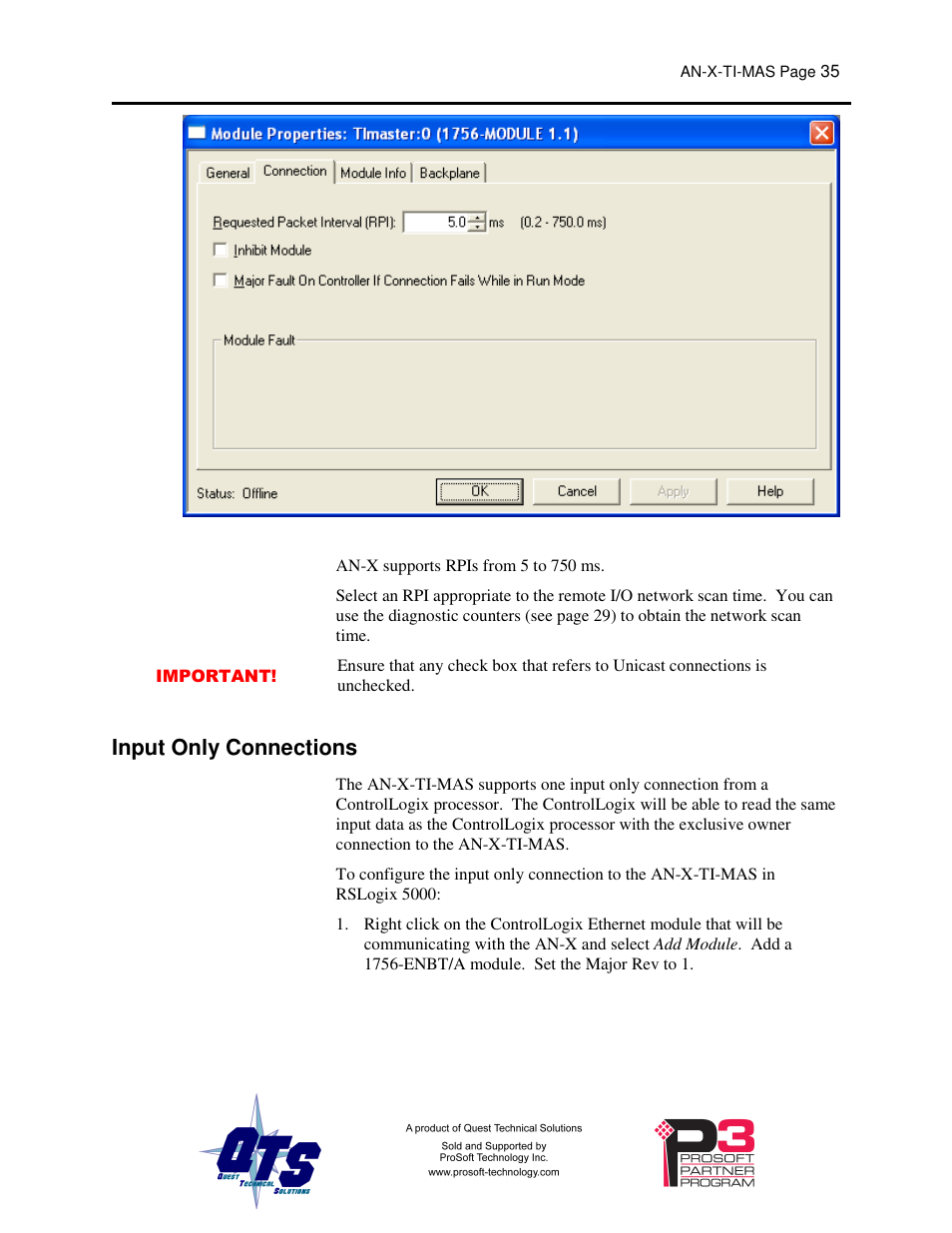 Input only connections | ProSoft Technology AN-X-TI User Manual | Page 39 / 73