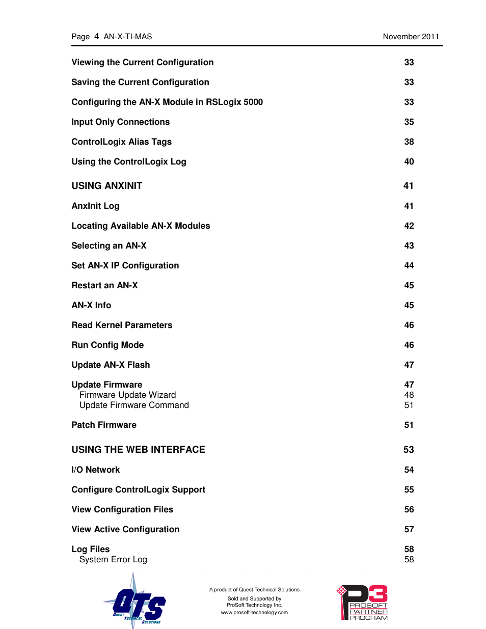 ProSoft Technology AN-X-TI User Manual | Page 4 / 73