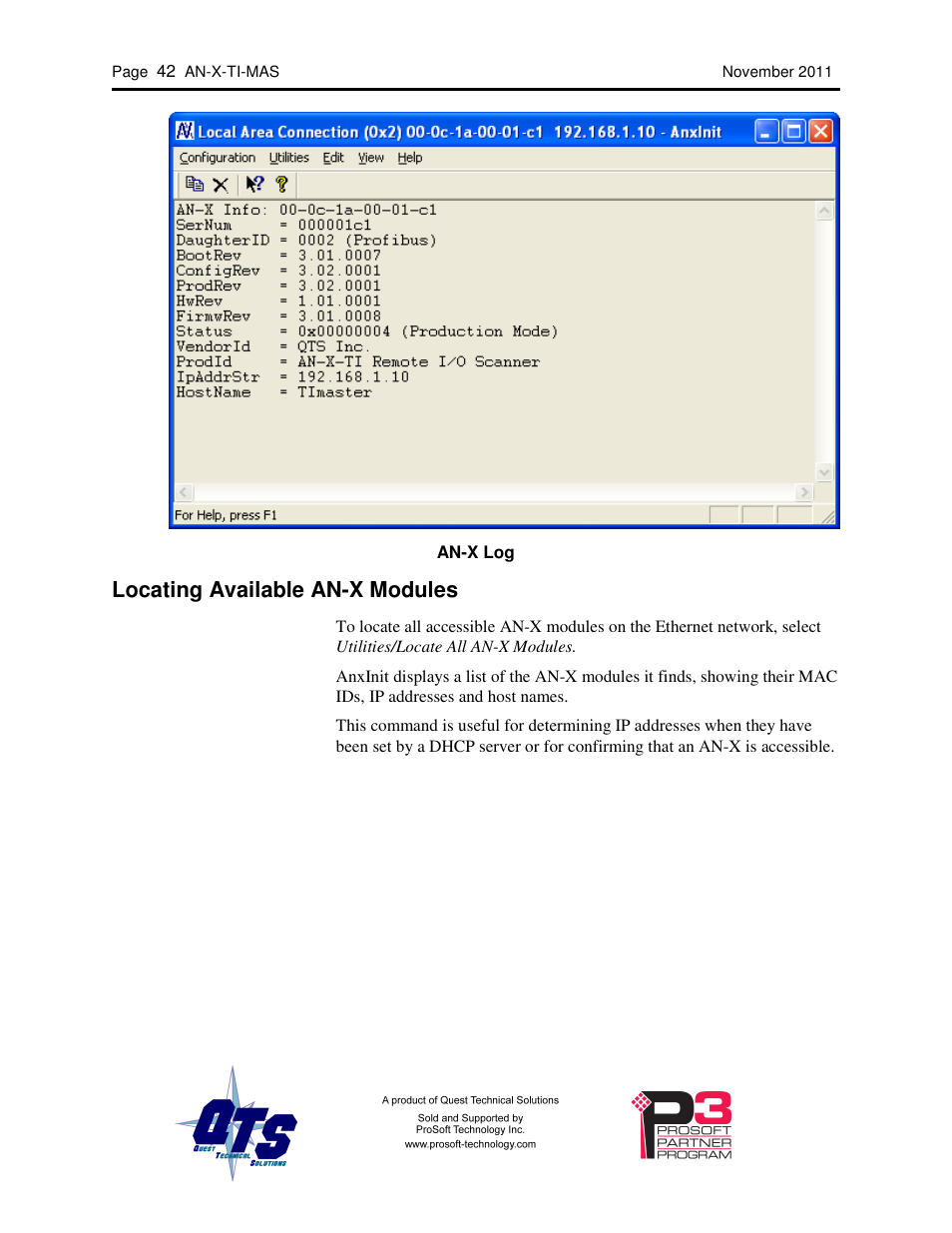 Locating available an-x modules | ProSoft Technology AN-X-TI User Manual | Page 46 / 73