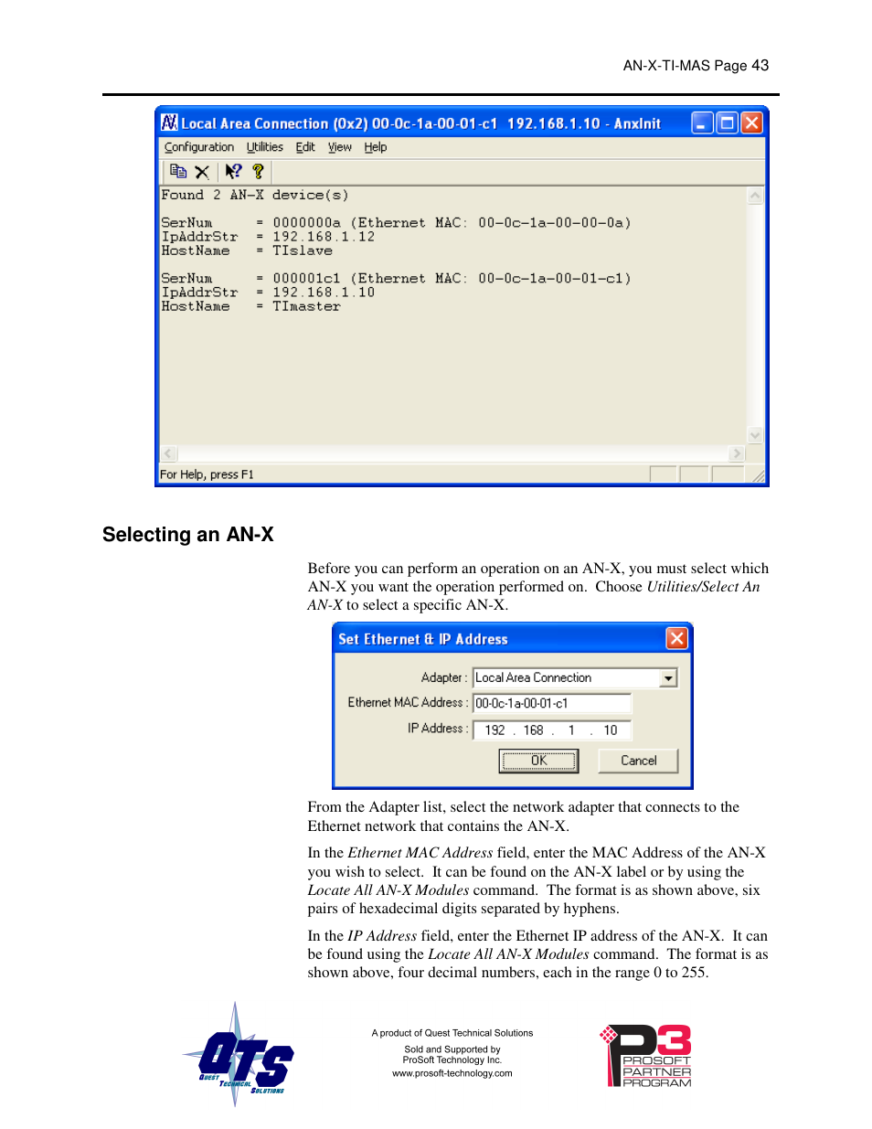 Selecting an an-x | ProSoft Technology AN-X-TI User Manual | Page 47 / 73