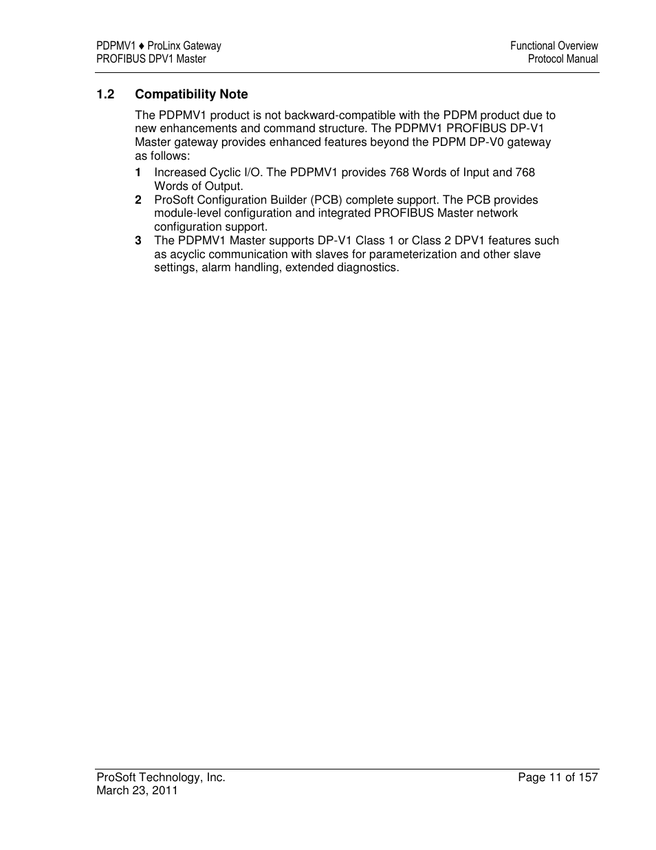 ProSoft Technology 5204-DFNT-PDPMV1 User Manual | Page 11 / 157