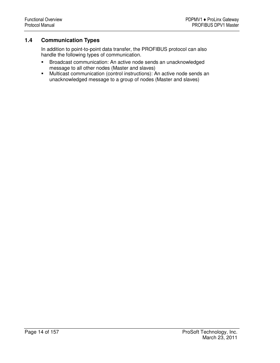 ProSoft Technology 5204-DFNT-PDPMV1 User Manual | Page 14 / 157