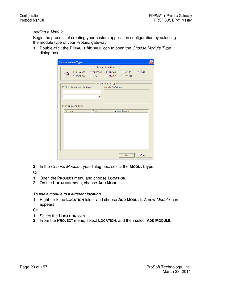 ProSoft Technology 5204-DFNT-PDPMV1 User Manual | Page 20 / 157