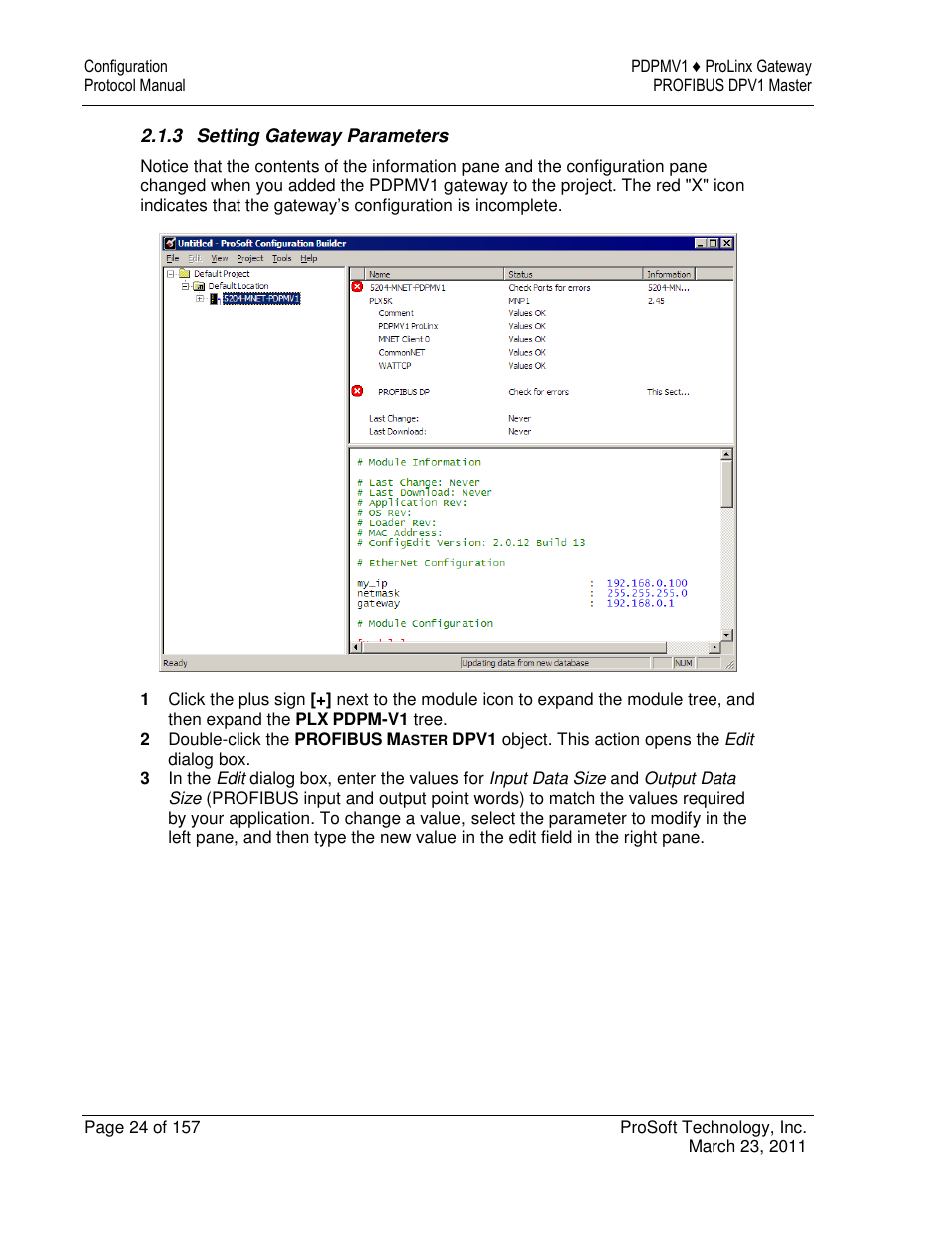 ProSoft Technology 5204-DFNT-PDPMV1 User Manual | Page 24 / 157