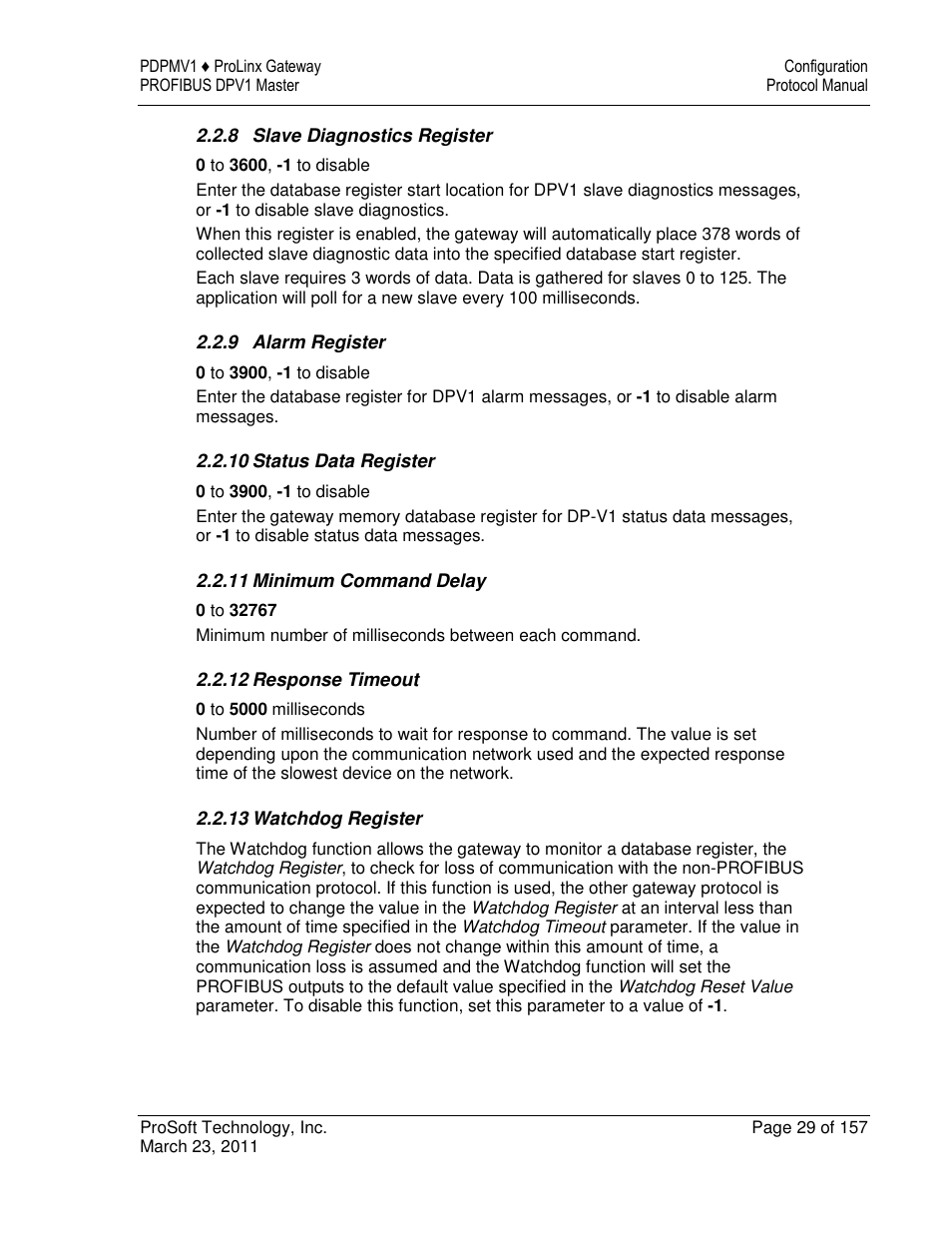 ProSoft Technology 5204-DFNT-PDPMV1 User Manual | Page 29 / 157