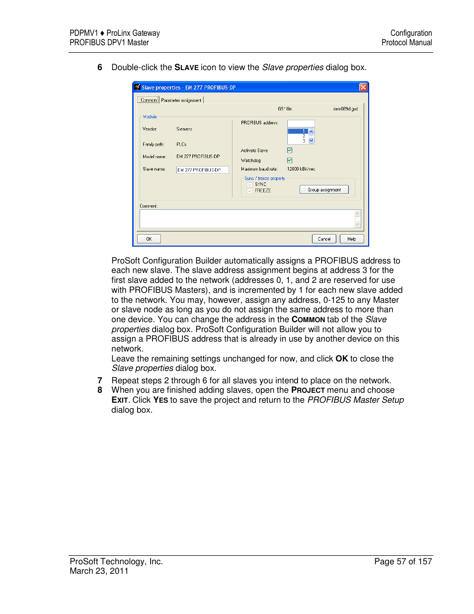 ProSoft Technology 5204-DFNT-PDPMV1 User Manual | Page 57 / 157