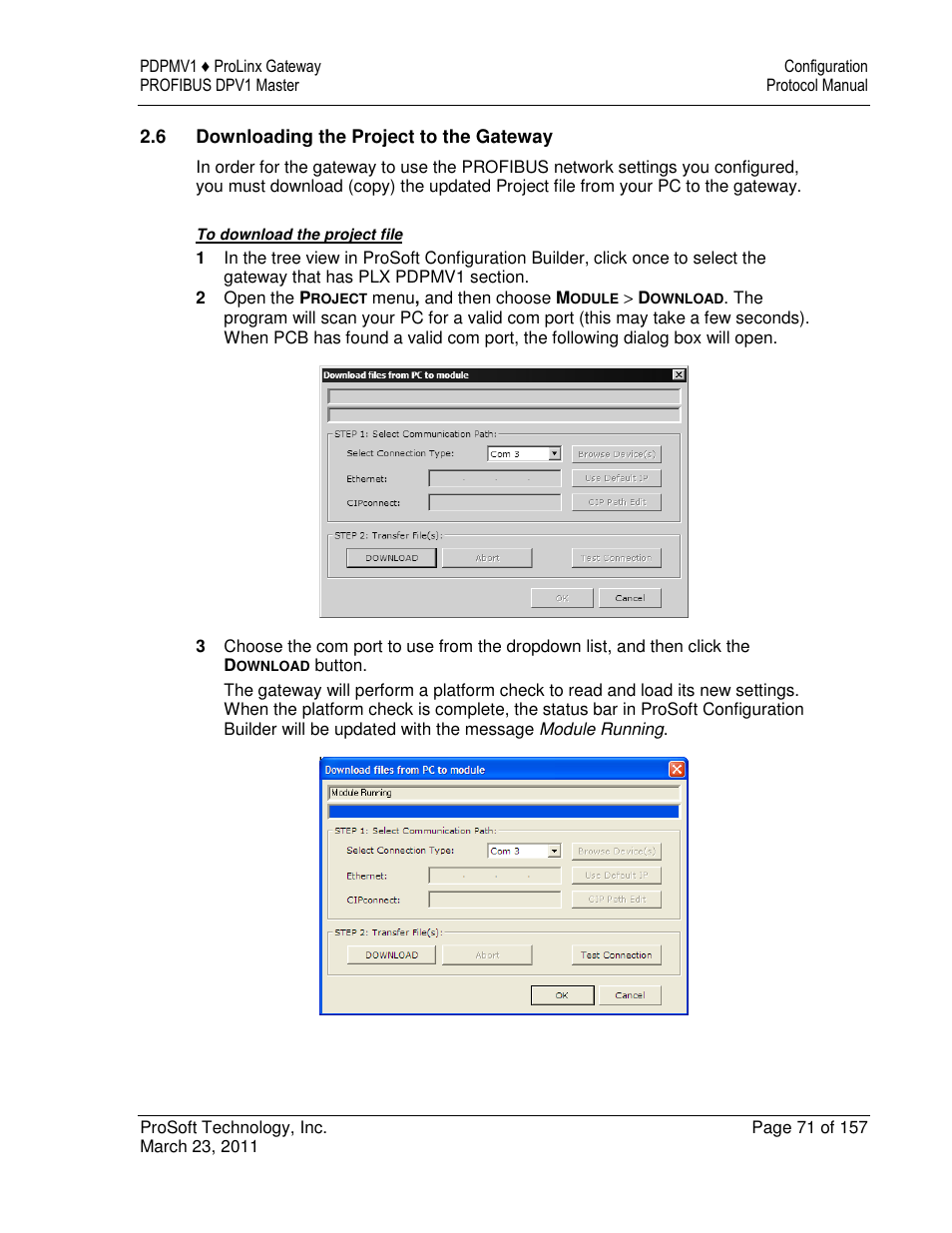 ProSoft Technology 5204-DFNT-PDPMV1 User Manual | Page 71 / 157