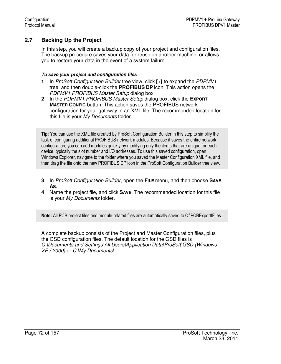 ProSoft Technology 5204-DFNT-PDPMV1 User Manual | Page 72 / 157