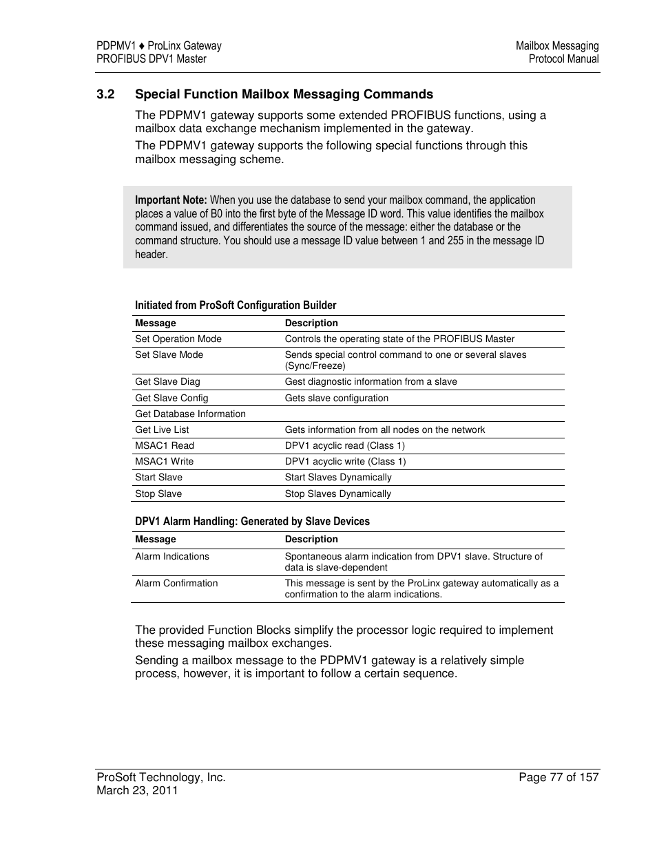 ProSoft Technology 5204-DFNT-PDPMV1 User Manual | Page 77 / 157