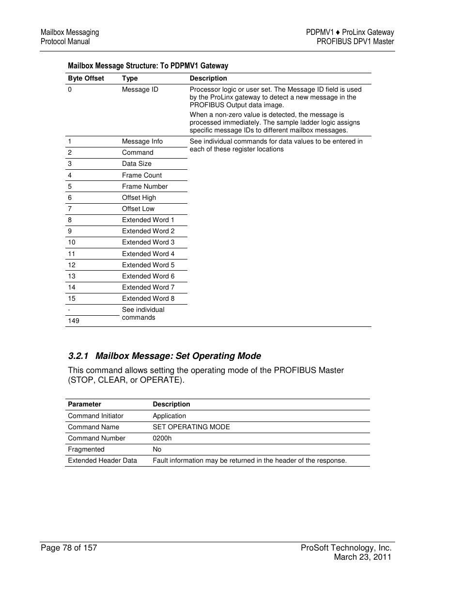 ProSoft Technology 5204-DFNT-PDPMV1 User Manual | Page 78 / 157