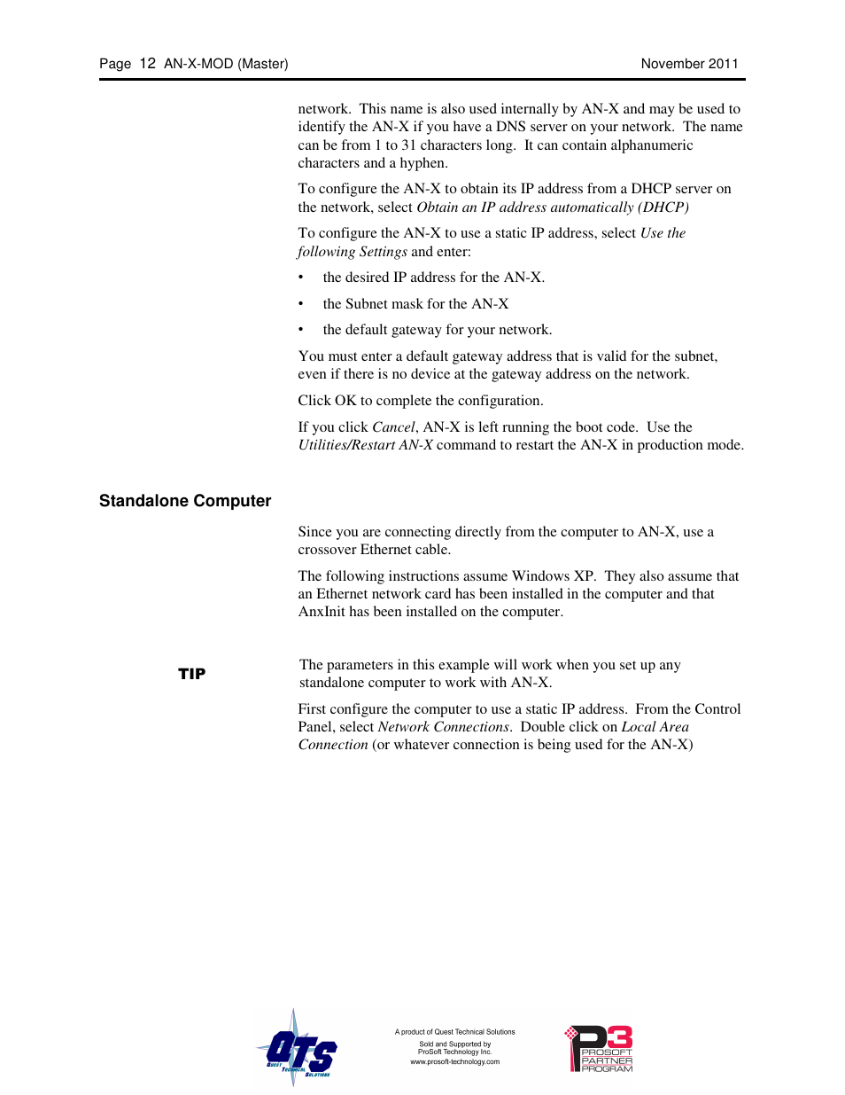 ProSoft Technology AN-X-MOD User Manual | Page 16 / 79