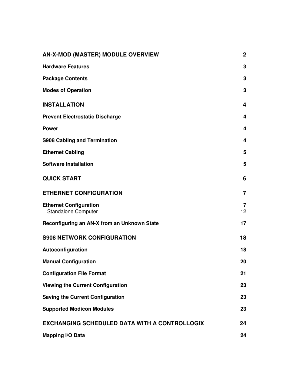 ProSoft Technology AN-X-MOD User Manual | Page 3 / 79