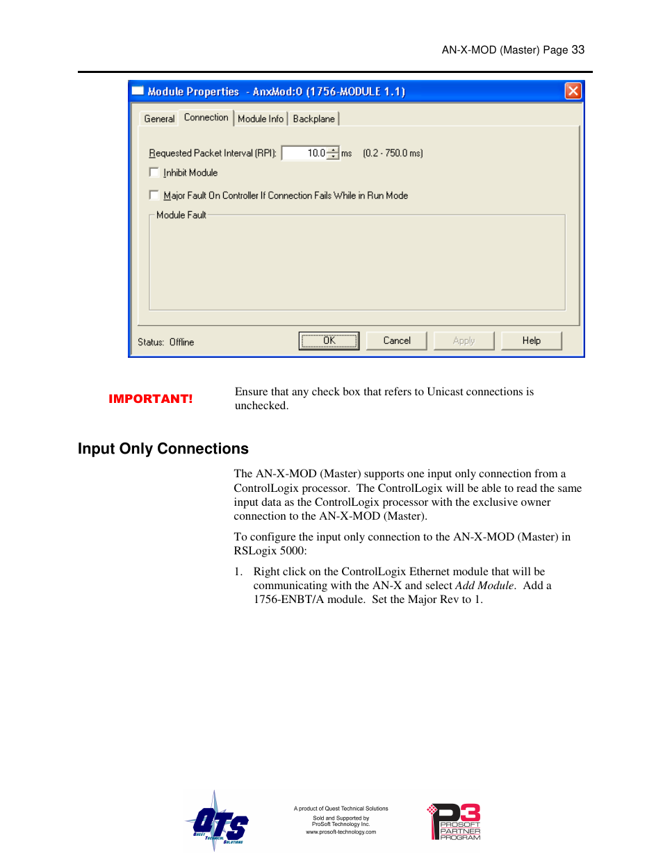 Input only connections | ProSoft Technology AN-X-MOD User Manual | Page 37 / 79