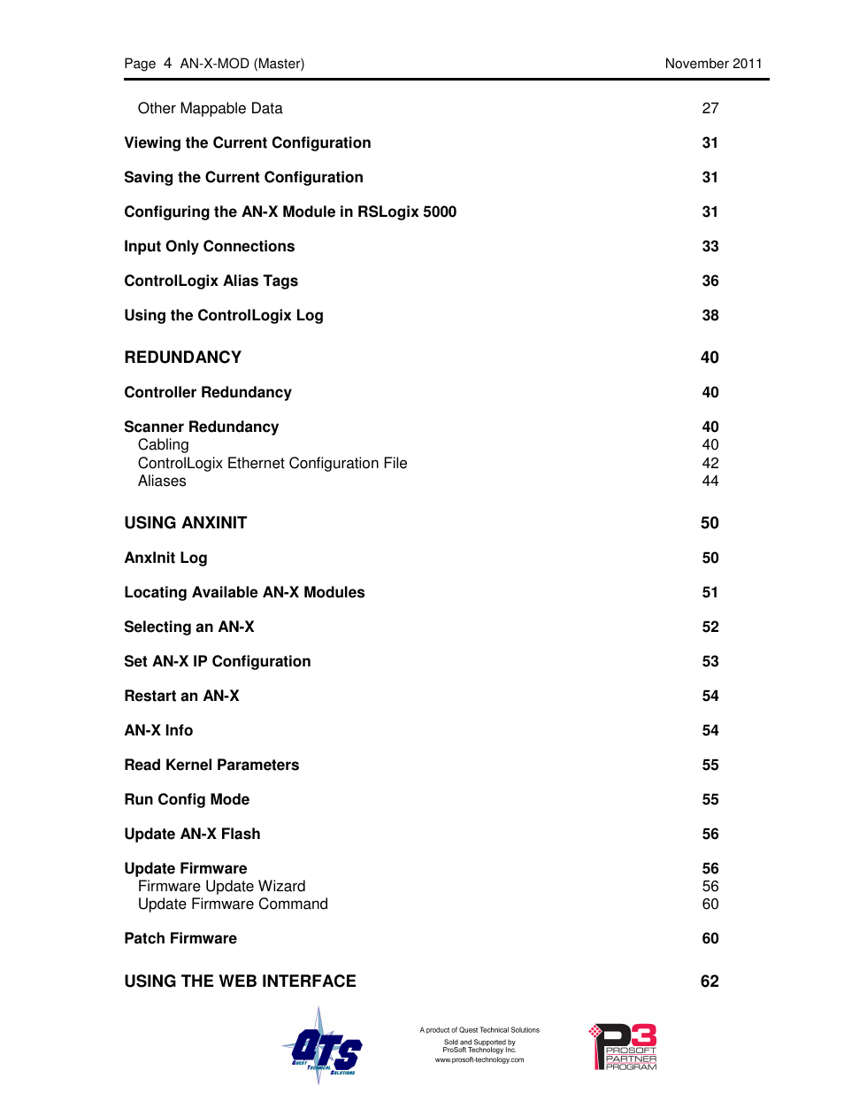 ProSoft Technology AN-X-MOD User Manual | Page 4 / 79