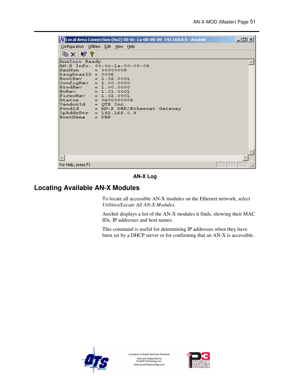 Locating available an-x modules | ProSoft Technology AN-X-MOD User Manual | Page 55 / 79