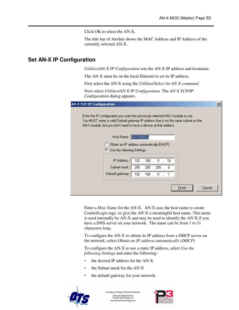 Set an-x ip configuration | ProSoft Technology AN-X-MOD User Manual | Page 57 / 79