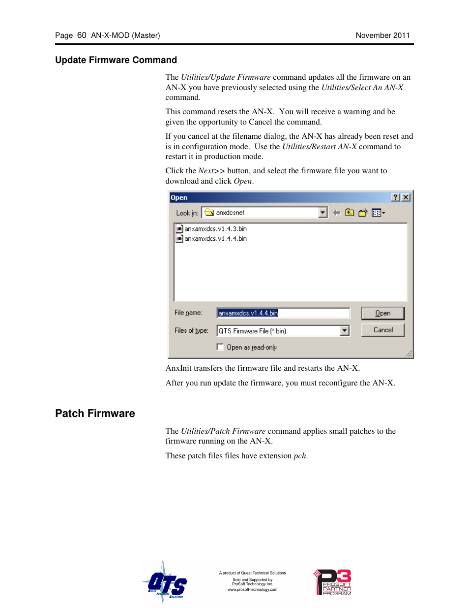 Patch firmware | ProSoft Technology AN-X-MOD User Manual | Page 64 / 79