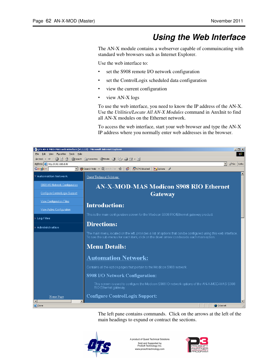 Using the web interface | ProSoft Technology AN-X-MOD User Manual | Page 66 / 79