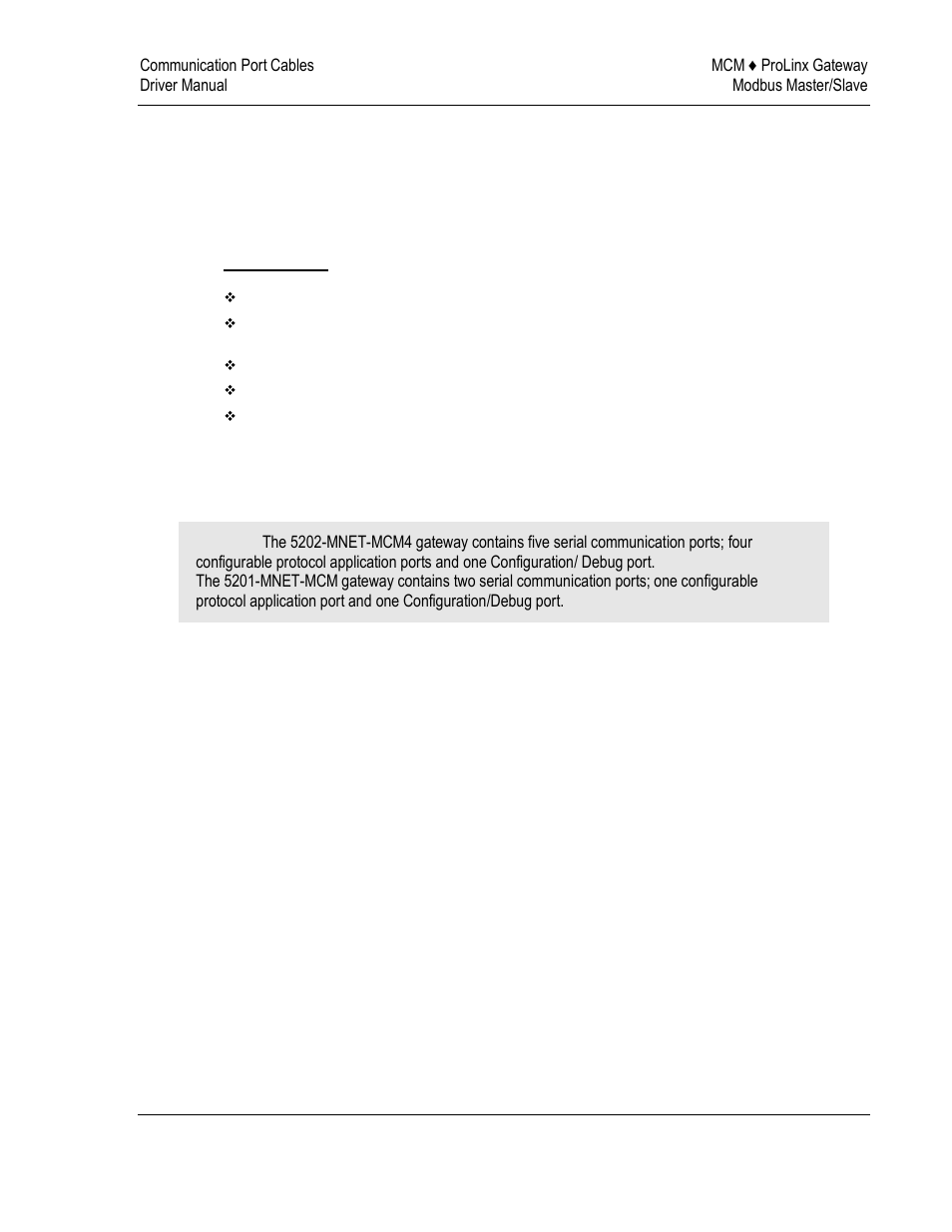 5communication port cables | ProSoft Technology 5202-DFNT-MCM4 User Manual | Page 41 / 80