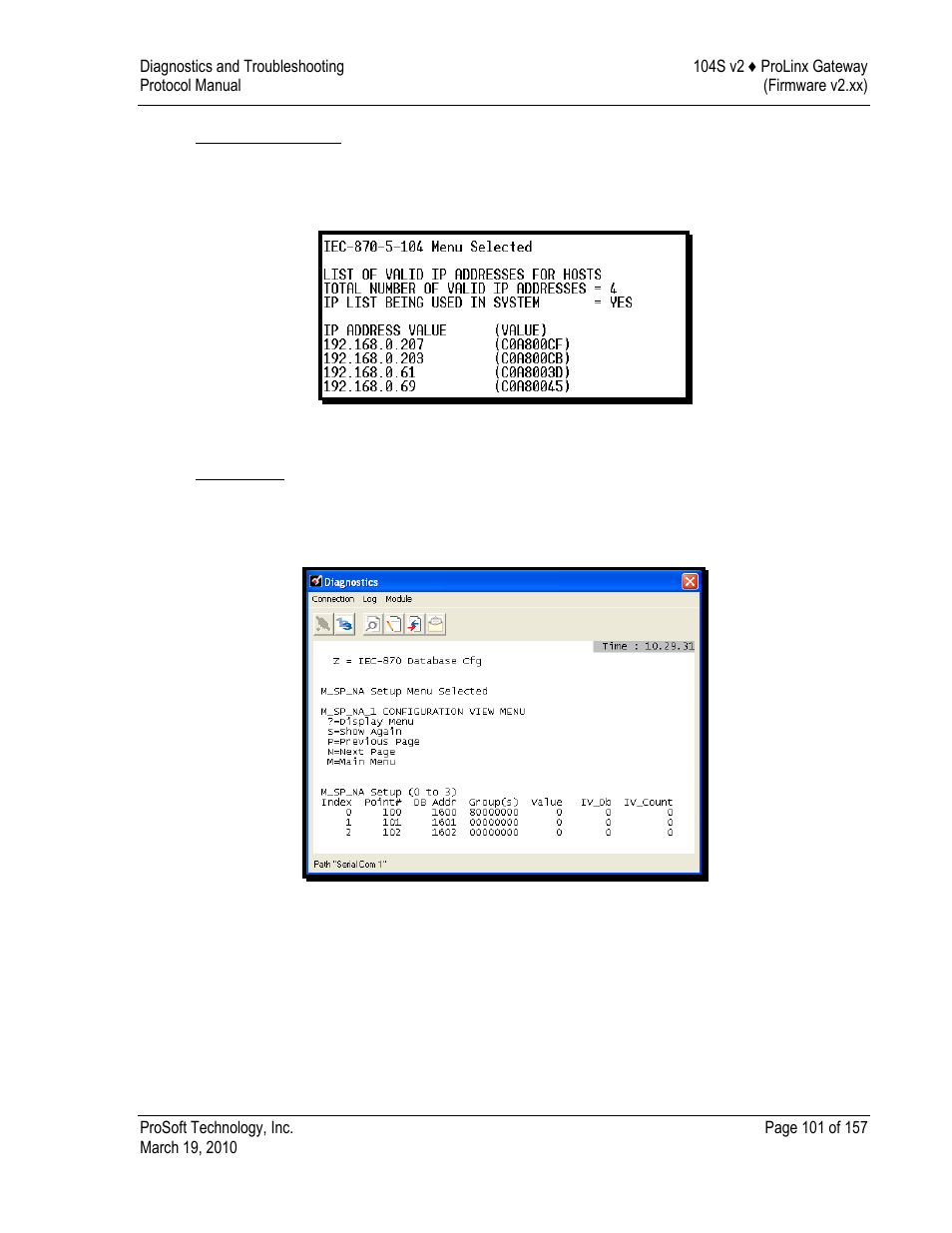 Lists of valid hosts, Point setup | ProSoft Technology 5201-DFNT-104S User Manual | Page 101 / 157