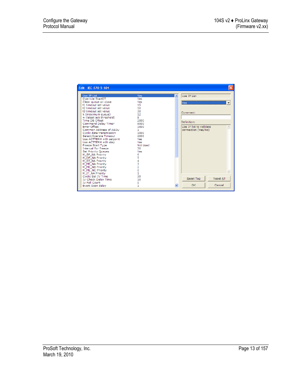 Configure the gateway, Iec 60870-5-104 server section, 2configure the gateway | ProSoft Technology 5201-DFNT-104S User Manual | Page 13 / 157