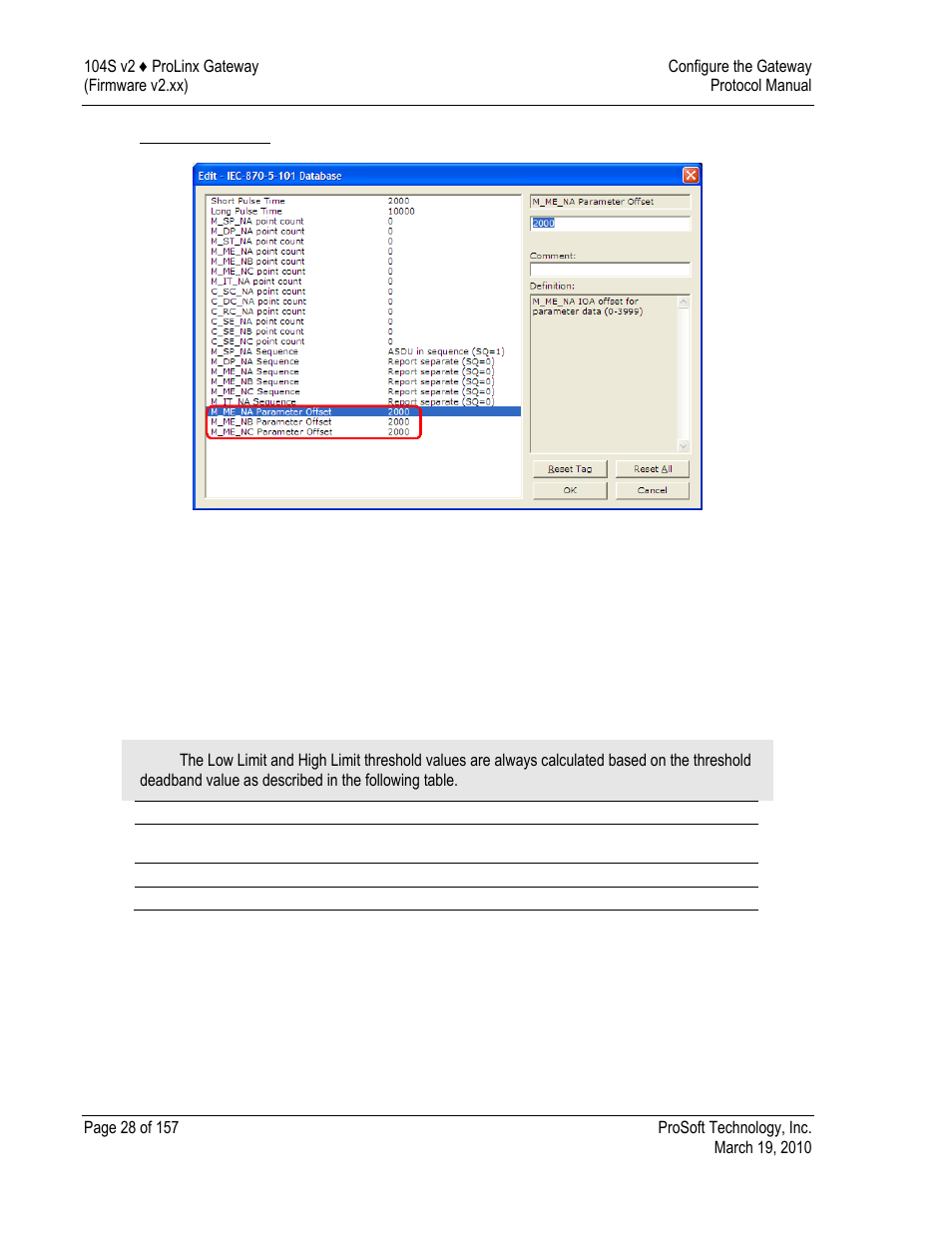 Parameter offset | ProSoft Technology 5201-DFNT-104S User Manual | Page 28 / 157