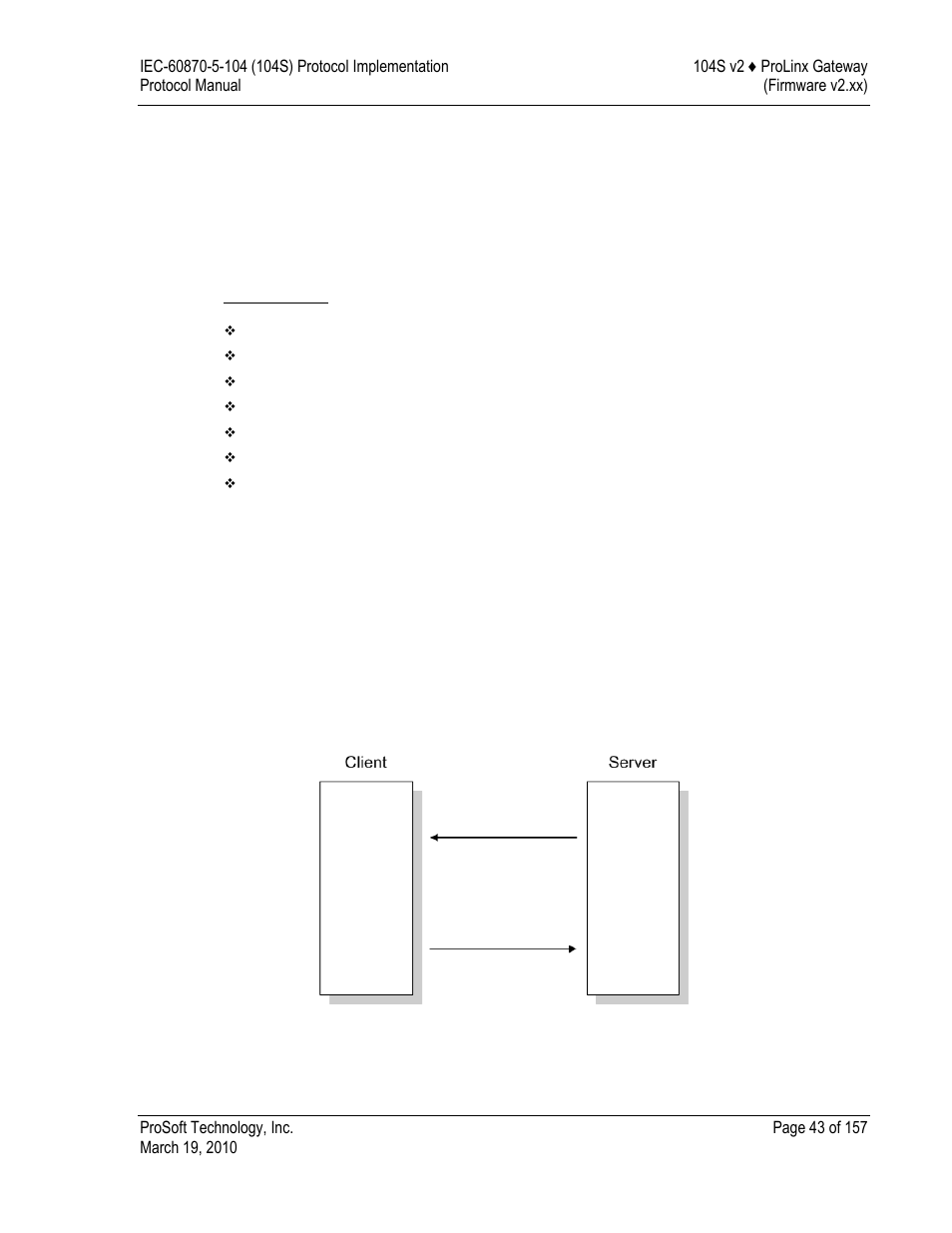 Iec-60870-5-104 (104s) protocol implementation | ProSoft Technology 5201-DFNT-104S User Manual | Page 43 / 157