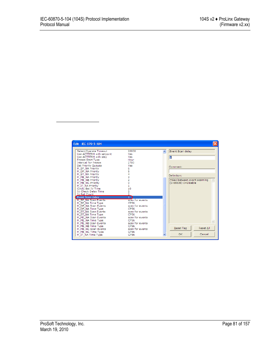 Controlling the generation of events, General (all points) | ProSoft Technology 5201-DFNT-104S User Manual | Page 81 / 157