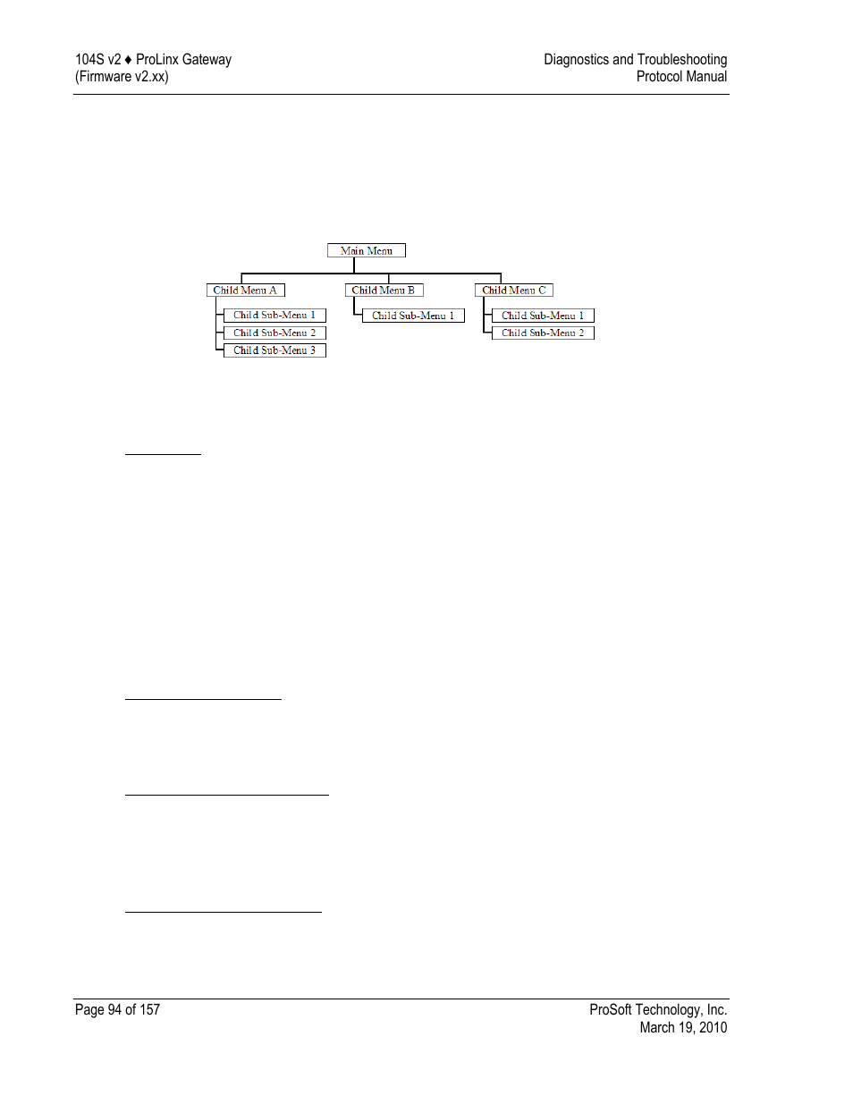 Navigation, Keystrokes, Redisplaying the menu | Viewing module configuration, Opening the database menu | ProSoft Technology 5201-DFNT-104S User Manual | Page 94 / 157