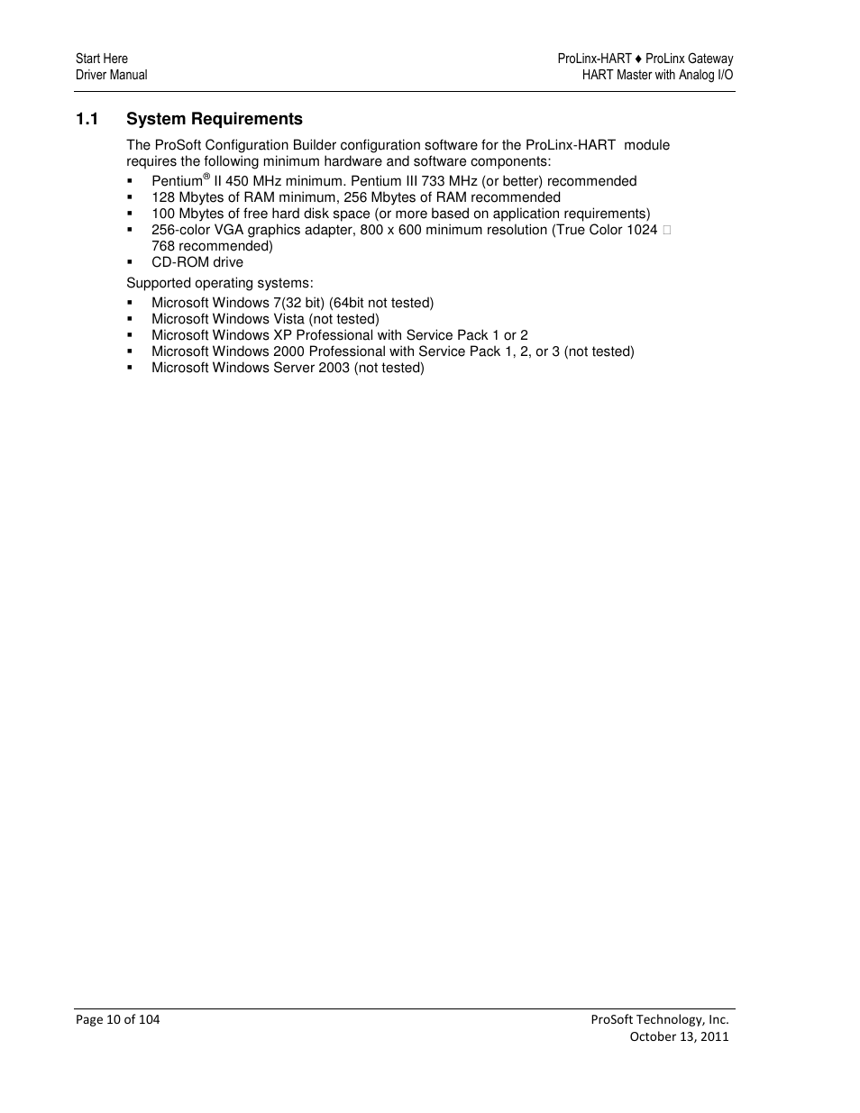 ProSoft Technology 5228-DFNT-HART User Manual | Page 10 / 104