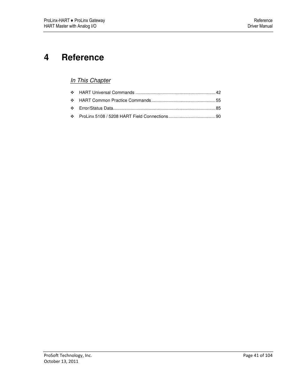 4reference | ProSoft Technology 5228-DFNT-HART User Manual | Page 41 / 104