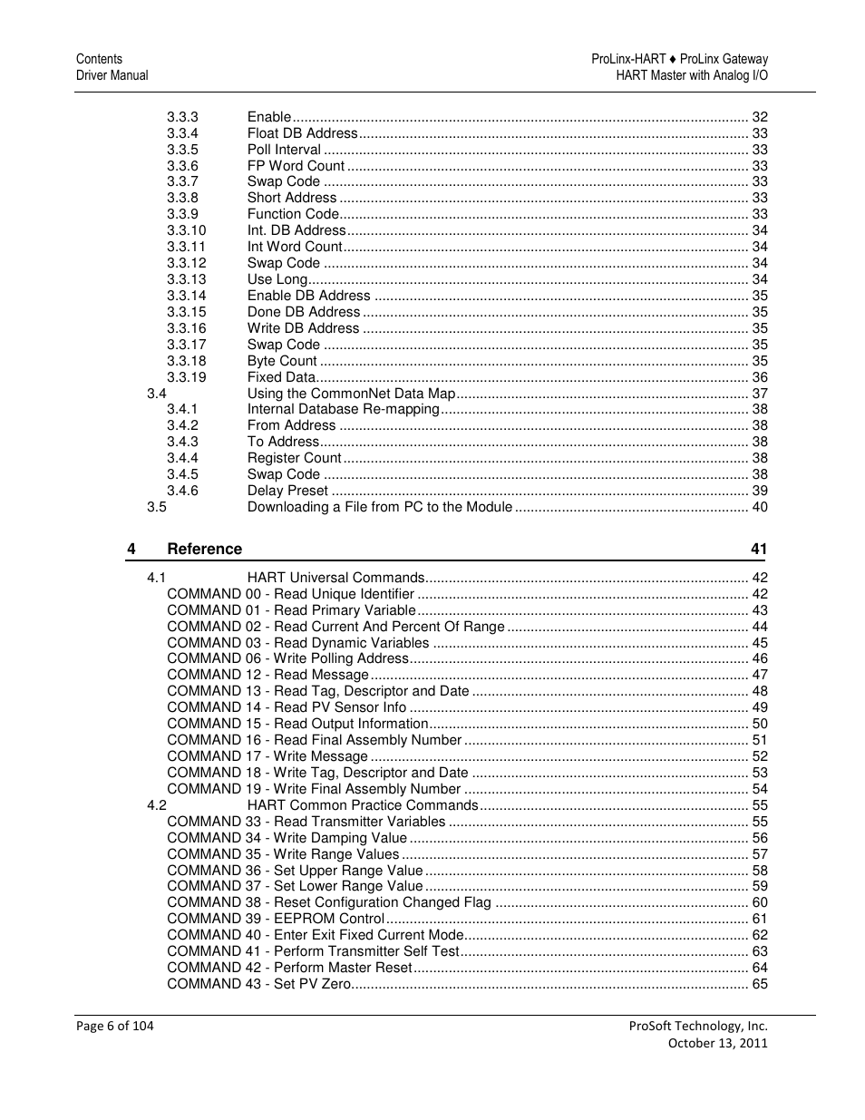 ProSoft Technology 5228-DFNT-HART User Manual | Page 6 / 104