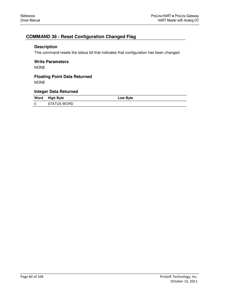 ProSoft Technology 5228-DFNT-HART User Manual | Page 60 / 104