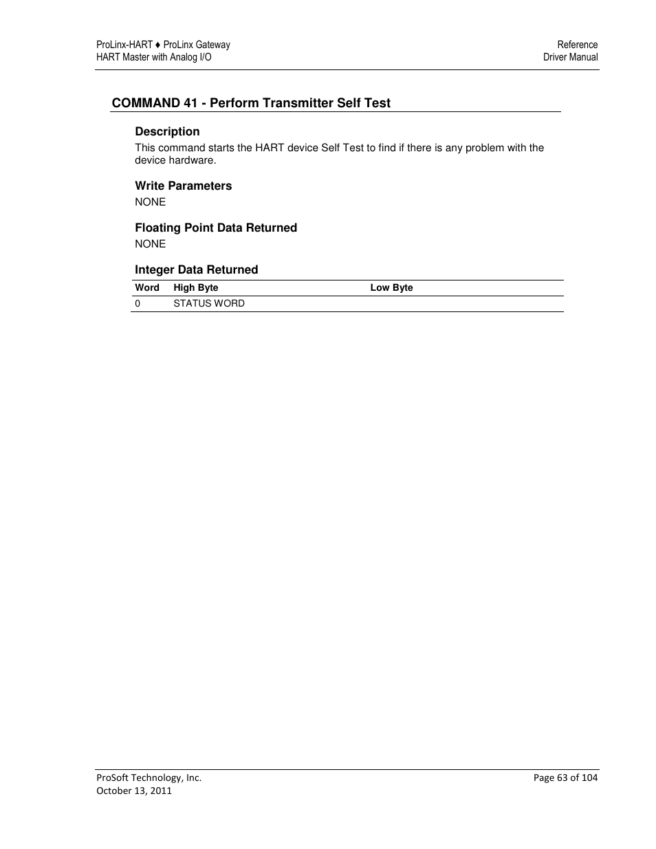 ProSoft Technology 5228-DFNT-HART User Manual | Page 63 / 104