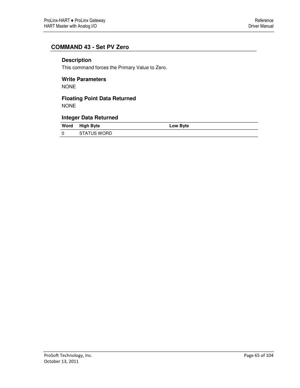 ProSoft Technology 5228-DFNT-HART User Manual | Page 65 / 104