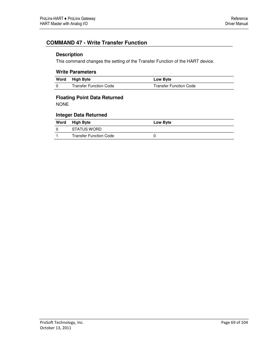 ProSoft Technology 5228-DFNT-HART User Manual | Page 69 / 104