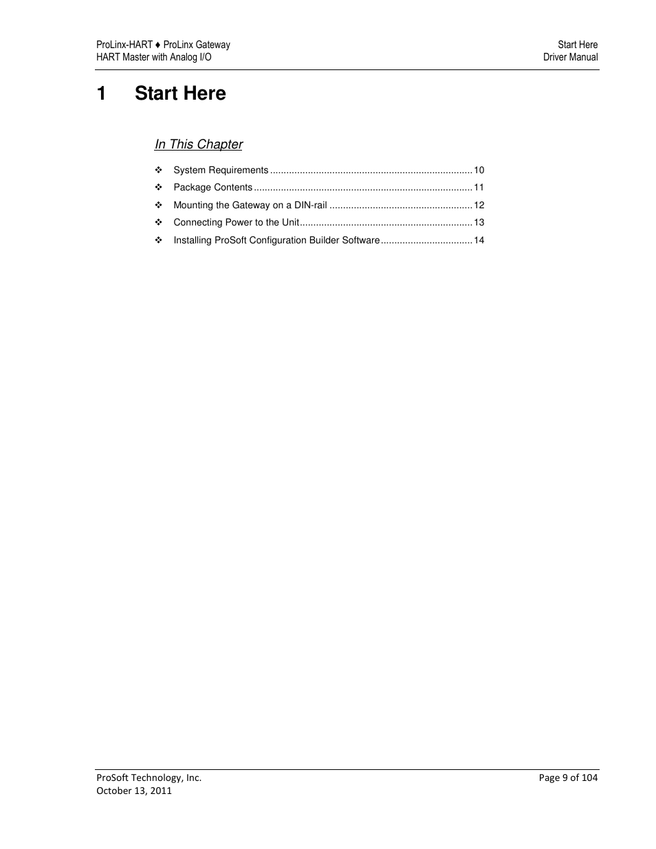 1start here | ProSoft Technology 5228-DFNT-HART User Manual | Page 9 / 104