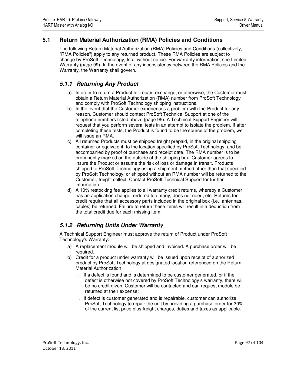 ProSoft Technology 5228-DFNT-HART User Manual | Page 97 / 104