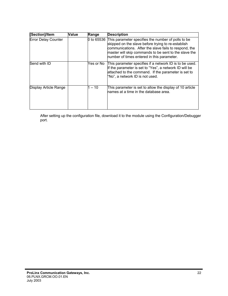 ProSoft Technology 5202-DFNT-GRCM4 User Manual | Page 22 / 24