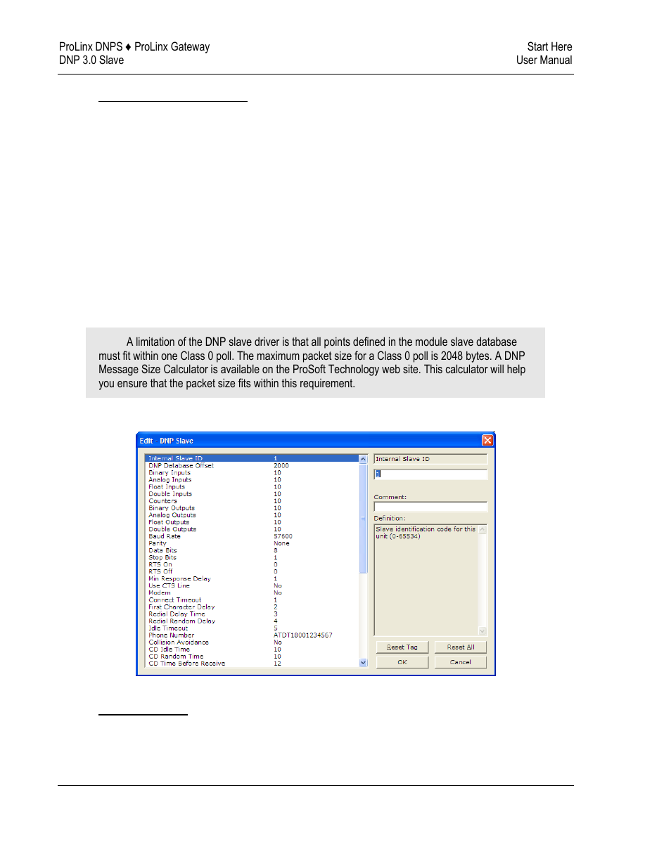 Printing a configuration file, Dnps protocol configuration, Dnp slave | Internal slave id | ProSoft Technology 5201-DFNT-DNPS User Manual | Page 14 / 86