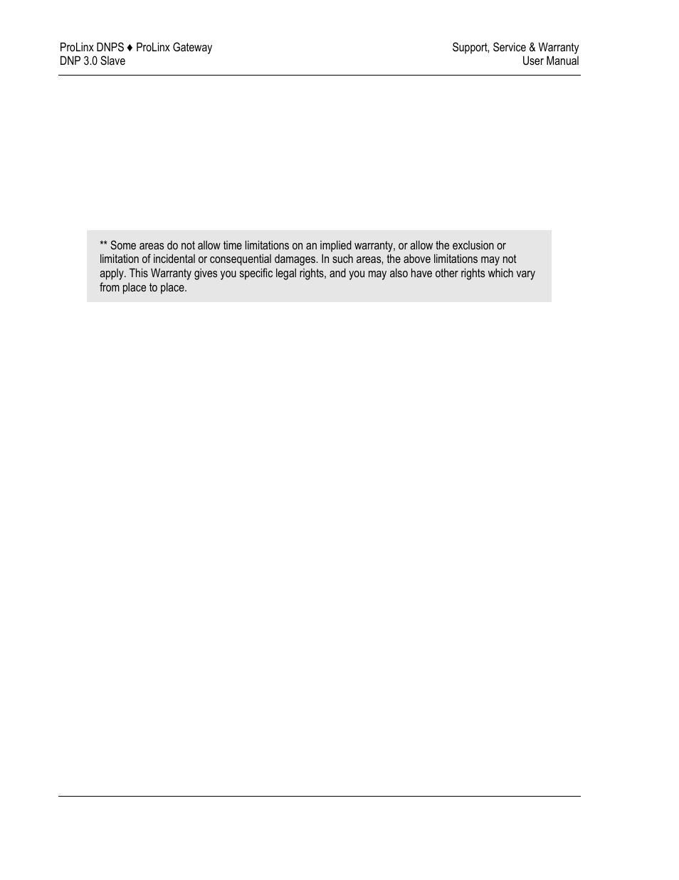 Limitation of remedies, Time limit for bringing suit, No other warranties | Allocation of risks, Controlling law and severability | ProSoft Technology 5201-DFNT-DNPS User Manual | Page 84 / 86