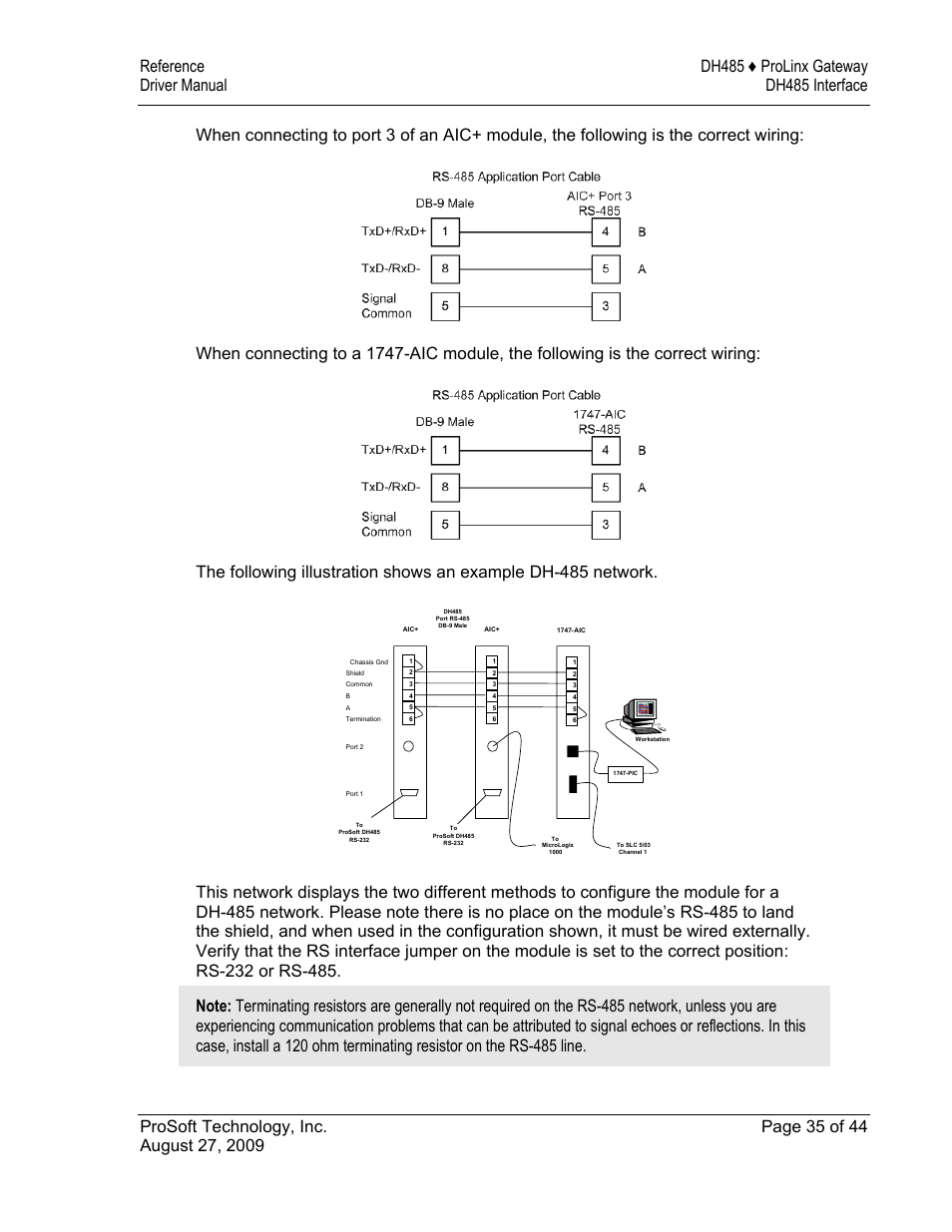 ProSoft Technology 5201-DFNT-DH485 User Manual | Page 35 / 44