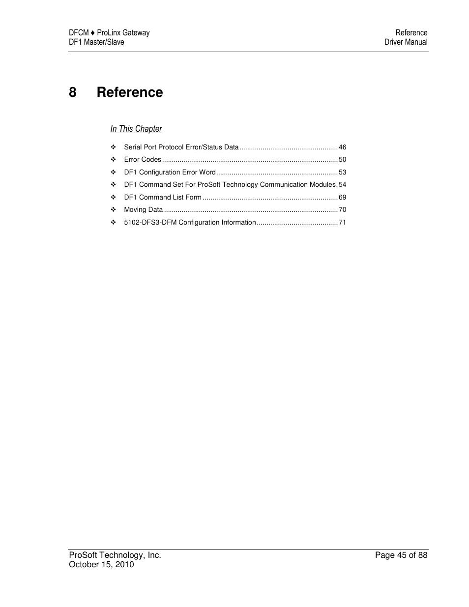 8reference | ProSoft Technology 5202-DFNT-DFCM4 User Manual | Page 45 / 88