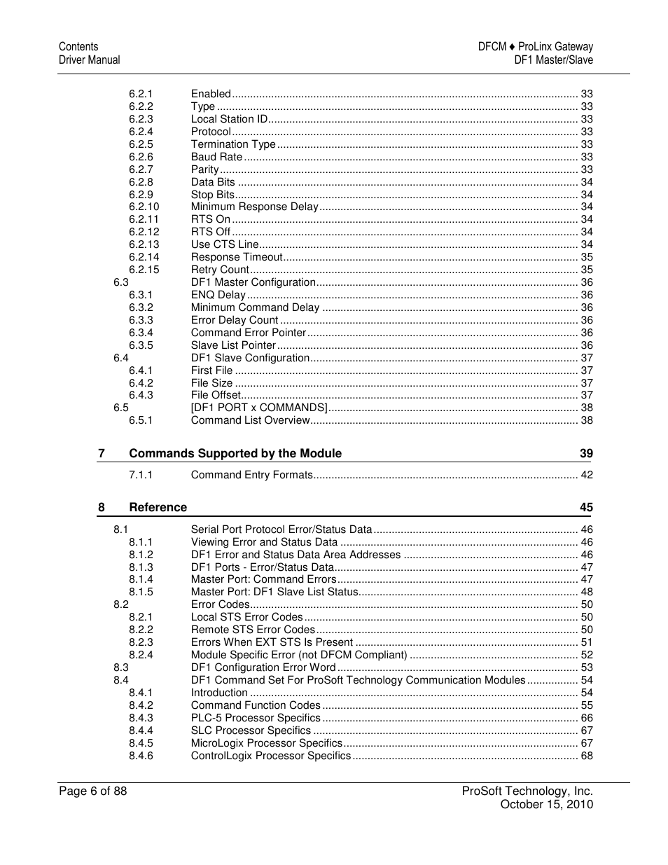 ProSoft Technology 5202-DFNT-DFCM4 User Manual | Page 6 / 88