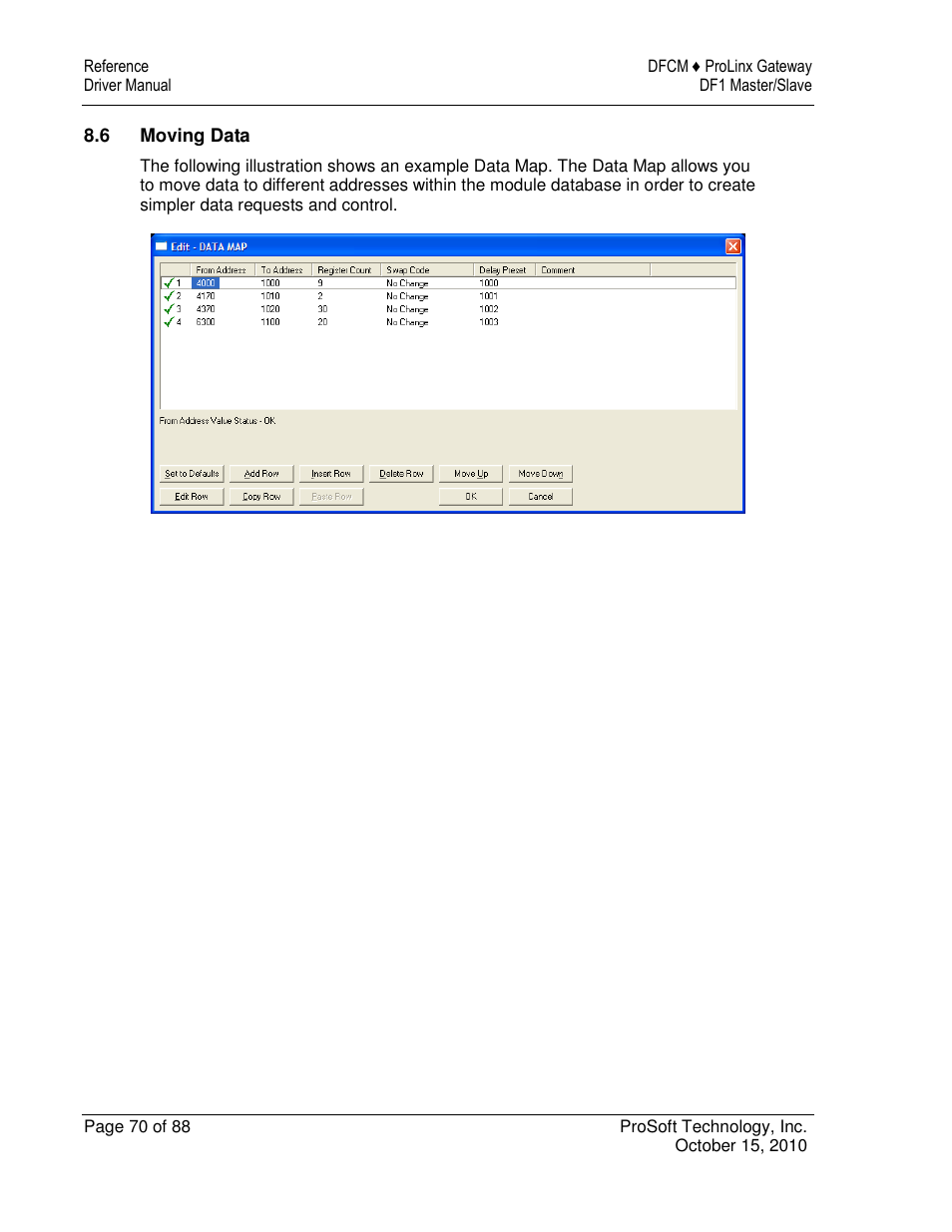 ProSoft Technology 5202-DFNT-DFCM4 User Manual | Page 70 / 88